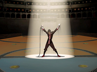 Announcer entering arena