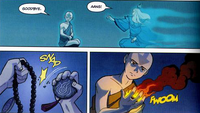 Aang saying bye to Roku