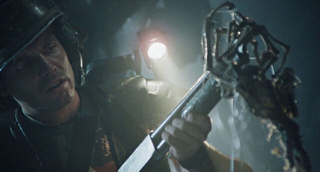 File:Hicks looks at Facehugger on shotgun.jpg