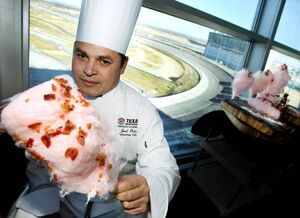 Chef Joel Peña and his bacon cotton candy
