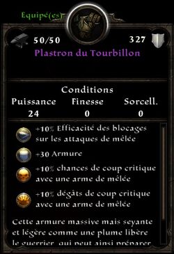 Plastron du tourbillon stats