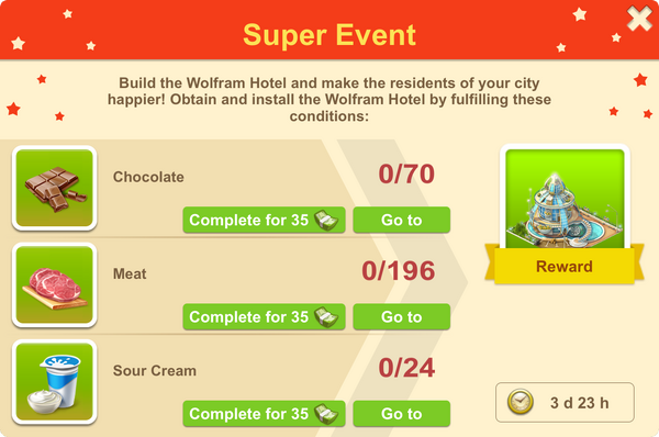 2017 February Wolfram Hotel Super Event Requirements