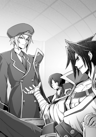 File:BlazBlue Spiral Shift Hyōjin no Eiyū (Black and white illustration, 1).png