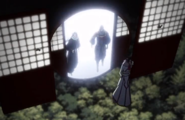 File:Byakuya, Muramasa and Senbonzakura arrive in Karakura Town.png
