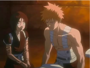 Ichigo siendo curado por Hanataro.png