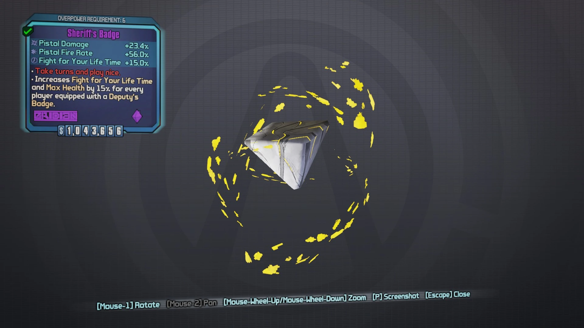 Image Sheriff's Badge OP6(2).jpg Borderlands Wiki