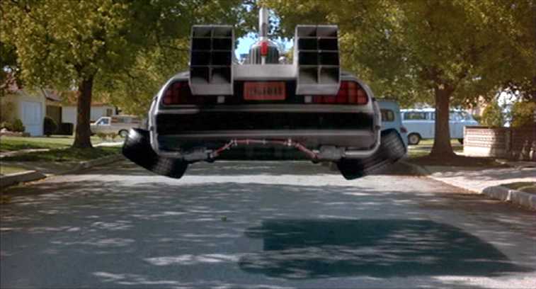 Image result for doc back to the future flying delorean