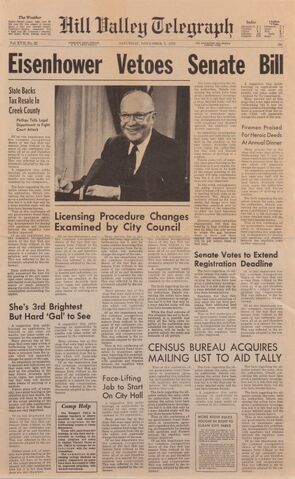 File:Back to the future I - Hill Valley Telegraph - Eisenhower vetoes senate bill.jpg