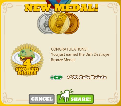 Dish Destroyer Bronze Medal