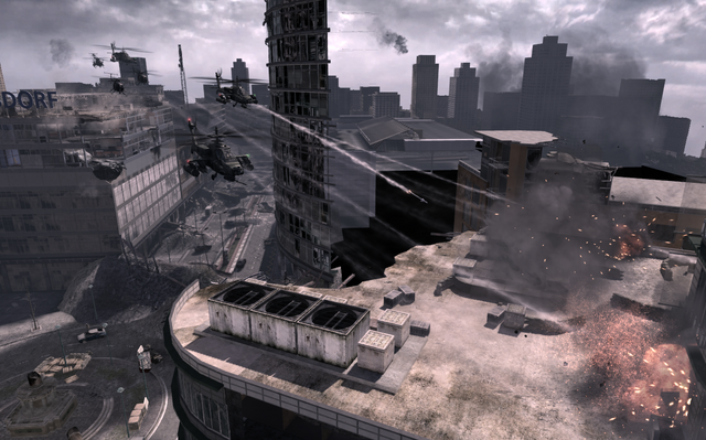 File:AH-64 Apaches clearing rooftop Scorched Earth MW3.png