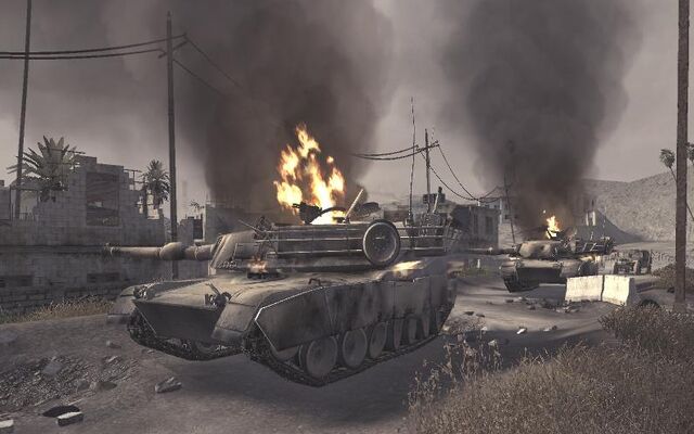 File:Destroyed Abrams Ambush CoD4.jpg
