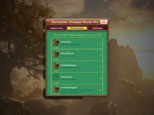 Carnivores Dinosaur Hunter HD achievements