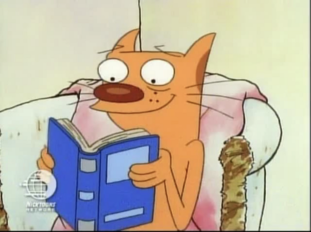File:Cat Reading A Book.png