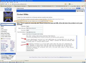 ContactWikia does not recognize wiki markup