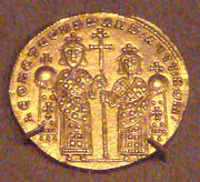 GoldSolidusLGold Coin of Byzantine Emperor Leo VI And Constantin VII