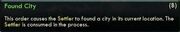 Settler found city message