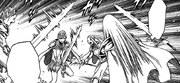 Cassandra luchando contra Audrey, Nina y Rachel