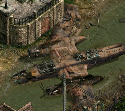 Wrecked plane