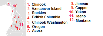 Divisions of cascadia