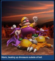 WarioBeatingUpDinosaursOutsideOfHell