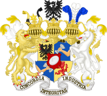 225px-Great coat of arms of Rothschild family.svg