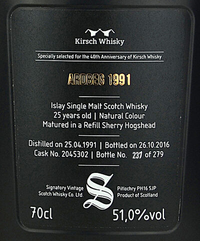 Ardbeg 1991 2016 signatory Etikett