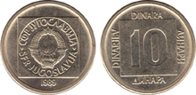 Yugoslavia 10 dinara 1989