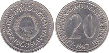 Yugoslavia 20 dinara 1987