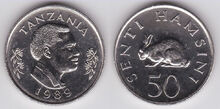 Tanzania 50 senti 1989