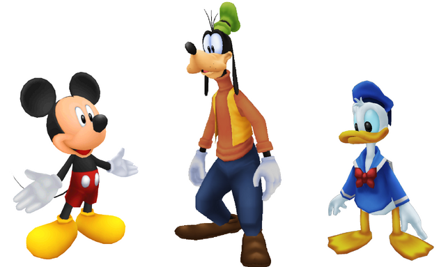File:Mickey, Goofy & Donald KH style.png