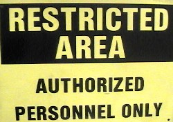 Sign restrictedarea