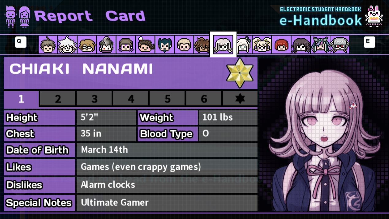 Danganronpa Report Card Template