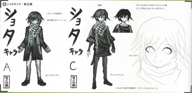 File:Art Book Scan Danganronpa V3 Character Designs Betas Kokichi Oma (3).png