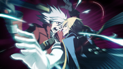 Jin attacks Ragna