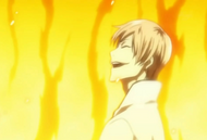 Gin caught in flames