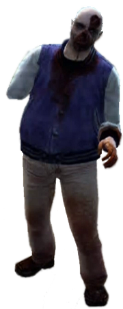 Dead rising zombie armless bald man fan