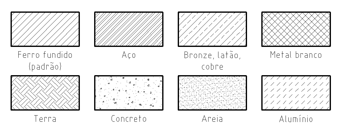 Exemplo De Desenho Tecnico Com Duas Hachuras Em Direcoes Opostas