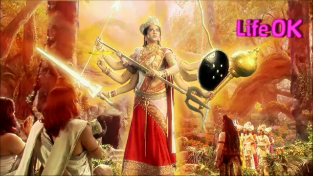 File:Eight-Armed Goddess Adishakti Grows To Massive Size and Spreading Her Flames of Wrath.png