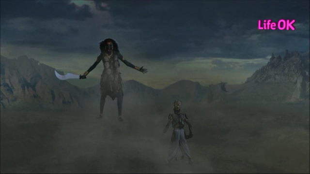 File:Goddess Kali Engulfs The Creation in Front of Shankhchud.png