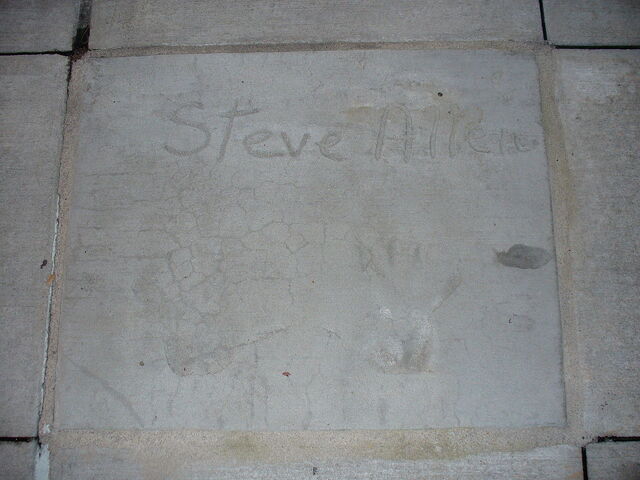File:Steve Allen (signature and handprints in concrete).jpg