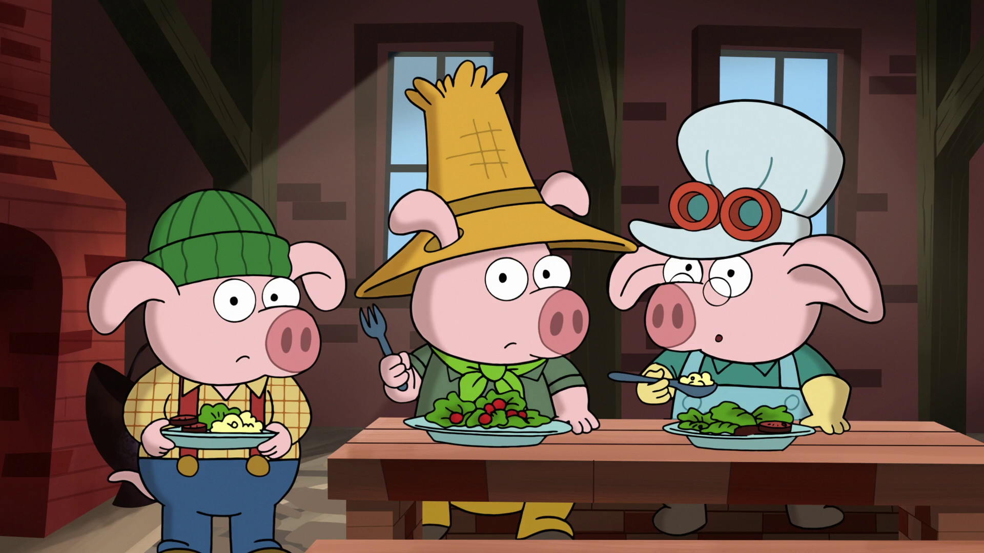 Image - Three Little Pigs in 'The 7D'.png | Disney Wiki | FANDOM