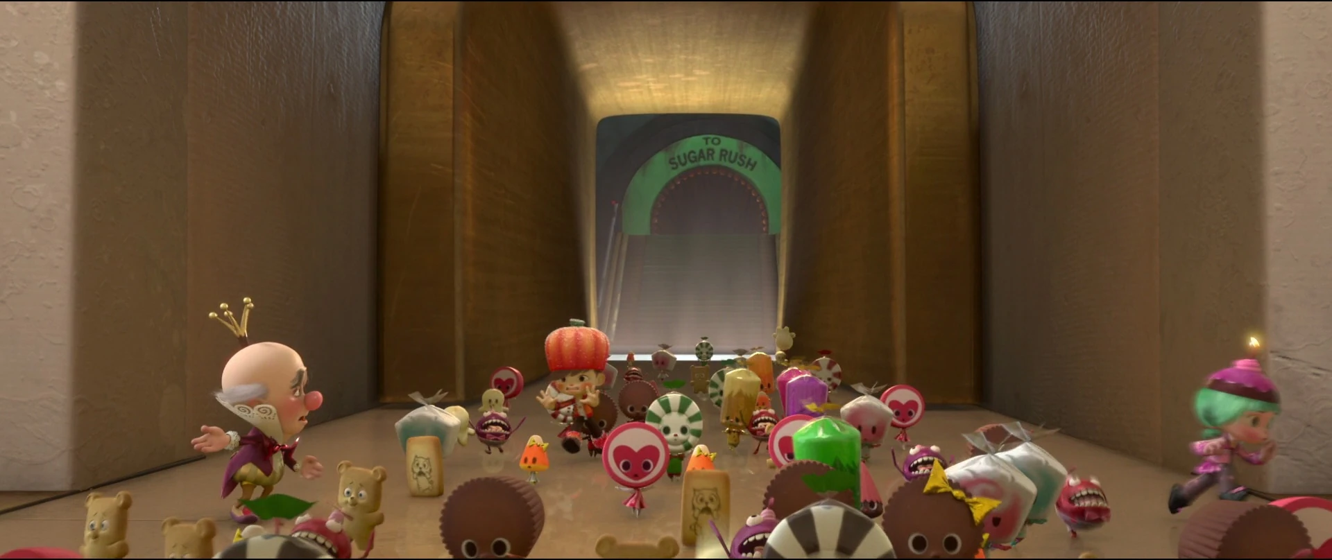 Image King Candy and Sugar Rush citizens fleeing.jpg Disney Wiki FANDOM powered by Wikia