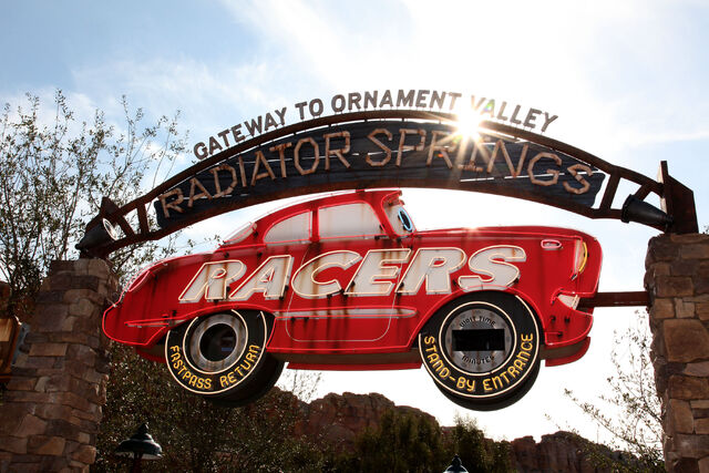 File:Radiator Springs Racers entrance.jpg
