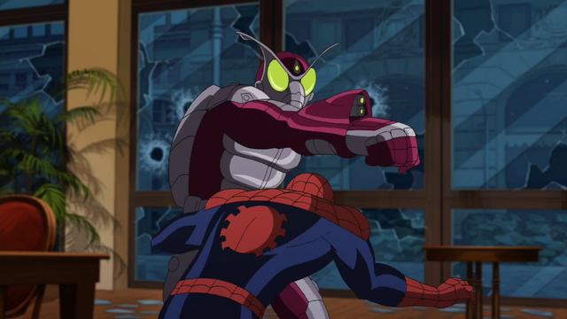 File:Beetle attacking Spider-Man USM 1.png