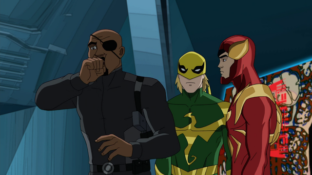 File:Nick Fury Ultimate Iron Fist Iron Spider USMWW.png