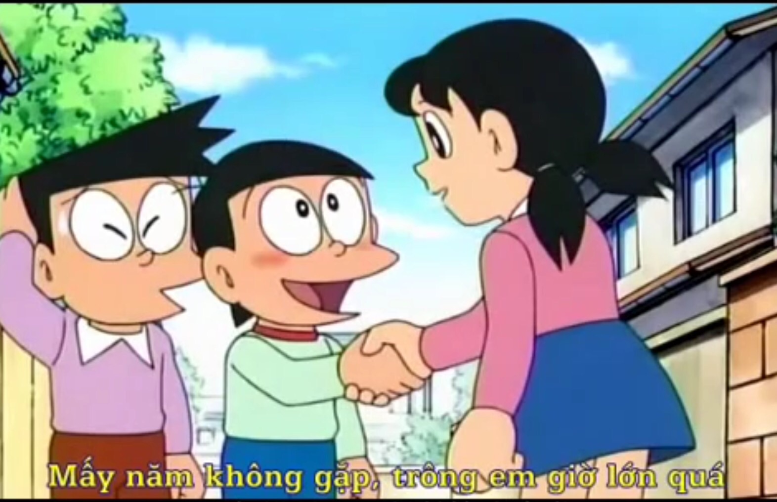 Image Sunetsugu Shaking Hands With Shizuka Doraemon Wiki Fandom Powered By Wikia