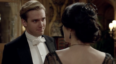 Dan Stevens and Michelle Dockery as Matthew and Mary Crawley on Downton Abbey Christmas Special .png
