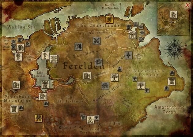 Dragon Age Origins Korcari Wilds Map