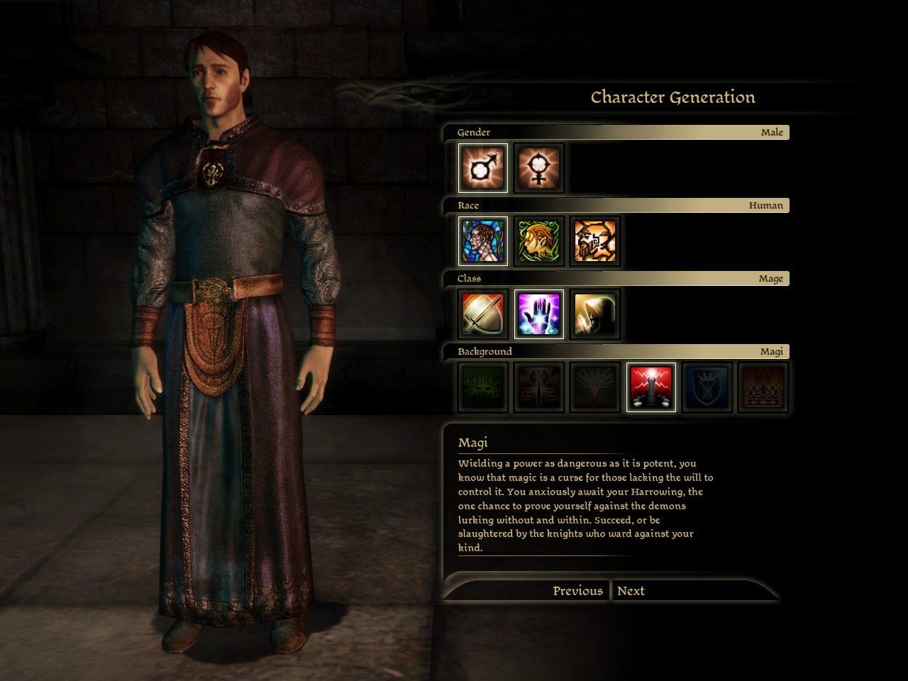 Character origins gets determined by these choices, which then impacts what happens to the player-character, and therefore shapes their personality.