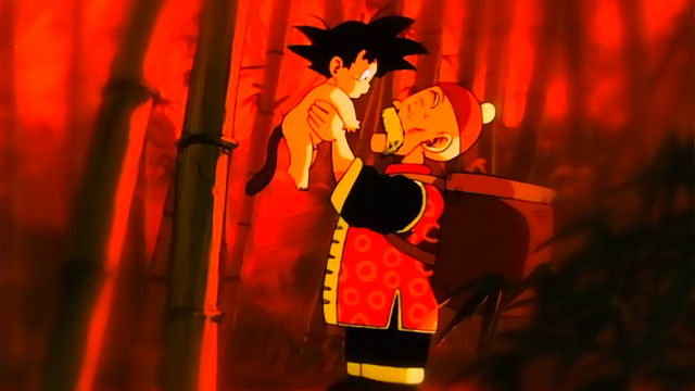 File:GokuandGranpaGohanDB.png